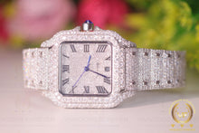 Load image into Gallery viewer, 42mm Dial Men Wrist Hip Hop Watch, VVS1 Colorless Moissanite Watch, Iced Fully Iced Out Watch, Fully Bust Down Iced Out Automatic Movement