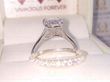 Load image into Gallery viewer, 2.21 CT Oval Crushed Ice Colorless Moissanite Solitaire Ring, Engagement Ring Set, Wedding Ring Set, Bridal Ring Set, White Gold Ring Set