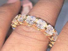 Load image into Gallery viewer, 8.22TCW Round Brilliant Colorless Moissanite Full Eternity Wedding Band, Comfort Fit Sparkle Moissanite Band, Solid Gold Anniversary Band