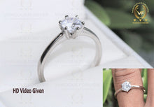 Load image into Gallery viewer, 1.11CT Round Cut Colorless Moissanite Engagement Ring/ White Gold Solitaire Ring/ Moissanite Daily Wear Ring For Womens/ B'day Gift For Her