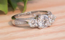 Load image into Gallery viewer, 4.35 CTW Round Colorless Moissanite Wedding Band, Anniversary Gifts, Eternity Band, Unique Band For Gift, Timeless Triple Row Eternity Band.