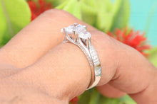 Load image into Gallery viewer, 4.35 CTW Round Colorless Moissanite Wedding Band, Anniversary Gifts, Eternity Band, Unique Band For Gift, Timeless Triple Row Eternity Band.