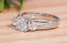 Load image into Gallery viewer, 4.35 CTW Round Colorless Moissanite Wedding Band, Anniversary Gifts, Eternity Band, Unique Band For Gift, Timeless Triple Row Eternity Band.