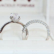 Load image into Gallery viewer, 3.98CTW Oval Wedding Bridal Ring, Oval Moissanite Engagement Ring Set, Hidden Halo Ring Set, Ring for Women, Propose Ring, Matching Band