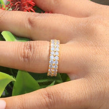 Load image into Gallery viewer, Colorless Round Cut 4.56CTW Full Eternity Band, Two Row Moissanite Band, Double Row Band, Wedding Band, Anniversary Band For Gift For Her