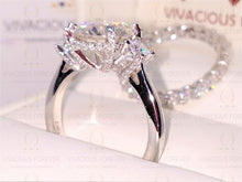 Load image into Gallery viewer, 3.0CT Forever One Round Moissanite Engagement Ring Set, Moissanite Wedding Ring Set, Ring Enhancer, Diamond Prongs, 14Kt Gold Ring Set