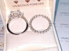 Load image into Gallery viewer, 3.0CT Forever One Round Moissanite Engagement Ring Set, Moissanite Wedding Ring Set, Ring Enhancer, Diamond Prongs, 14Kt Gold Ring Set