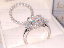 Load image into Gallery viewer, 3.0CT Forever One Round Moissanite Engagement Ring Set, Moissanite Wedding Ring Set, Ring Enhancer, Diamond Prongs, 14Kt Gold Ring Set