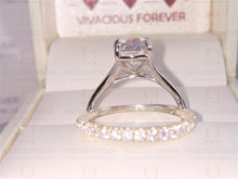 Load image into Gallery viewer, 2.21 CT Oval Crushed Ice Colorless Moissanite Solitaire Ring, Engagement Ring Set, Wedding Ring Set, Bridal Ring Set, White Gold Ring Set
