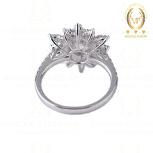 Load image into Gallery viewer, 2ct Flower Style Round Froever One Colorless Moissanite Engagement Ring With 1.2ct Natural Diamond Side,14K Gold Wedding Ring, Promise Ring
