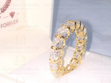 Load image into Gallery viewer, 8.22TCW Round Brilliant Colorless Moissanite Full Eternity Wedding Band, Comfort Fit Sparkle Moissanite Band, Solid Gold Anniversary Band

