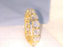 Load image into Gallery viewer, 8.22TCW Round Brilliant Colorless Moissanite Full Eternity Wedding Band, Comfort Fit Sparkle Moissanite Band, Solid Gold Anniversary Band

