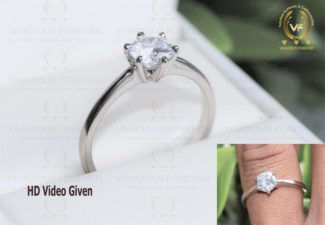 1.11CT Round Cut Colorless Moissanite Engagement Ring/ White Gold Solitaire Ring/ Moissanite Daily Wear Ring For Womens/ B'day Gift For Her