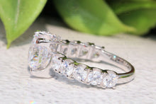 Load image into Gallery viewer, 3.21Ct Round Cut Colorless Moissanite Engagement Ring with 2.67Ct Accented Moissanite Unique Ring, 14K Solid Gold Ring, Ring For Women Gift

