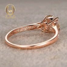 Load image into Gallery viewer, Round Cut Colorless 1.57Ct Moissanite Engagement Ring, 14K Gold Moissanite Solitaire Ring, Moissanite Wedding Ring, Channel Setting Ring
