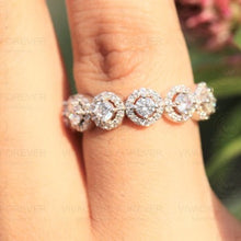 Load image into Gallery viewer, Colorless Certified Moissanite 5.14Ct Round Moissanite Wedding Band,14K Gold Ring,Halo Moissanite Engagement Ring,Eternity Moissanite Band

