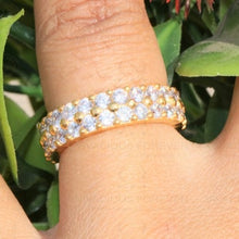 Load image into Gallery viewer, Colorless Round Cut 4.56CTW Full Eternity Band, Two Row Moissanite Band, Double Row Band, Wedding Band, Anniversary Band For Gift For Her
