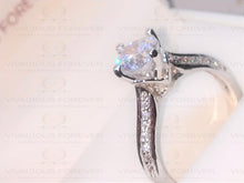 Load image into Gallery viewer, Round Cut Sparkle Forever One EF Color 1.78ct Moissanite Ring Pave Assented With .23ct Genuine Moissanite 18K white gold Custom Made Ring
