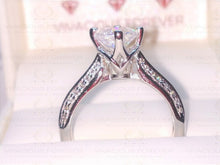 Load image into Gallery viewer, Round Cut Sparkle Forever One EF Color 1.78ct Moissanite Ring Pave Assented With .23ct Genuine Moissanite 18K white gold Custom Made Ring
