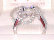 Load image into Gallery viewer, 3.0CT Forever One Round Moissanite Engagement Ring Set, Moissanite Wedding Ring Set, Ring Enhancer, Diamond Prongs, 14Kt Gold Ring Set
