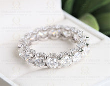 Load image into Gallery viewer, 9.23CTW Round Colorless Moissanite Band, Full Eternity Band, Wedding Band, Engagement Ring, Micro Pave Setting, 10k/14k/18k White Gold Band
