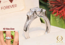 Load image into Gallery viewer, 4.35 CTW Round Colorless Moissanite Wedding Band, Anniversary Gifts, Eternity Band, Unique Band For Gift, Timeless Triple Row Eternity Band.

